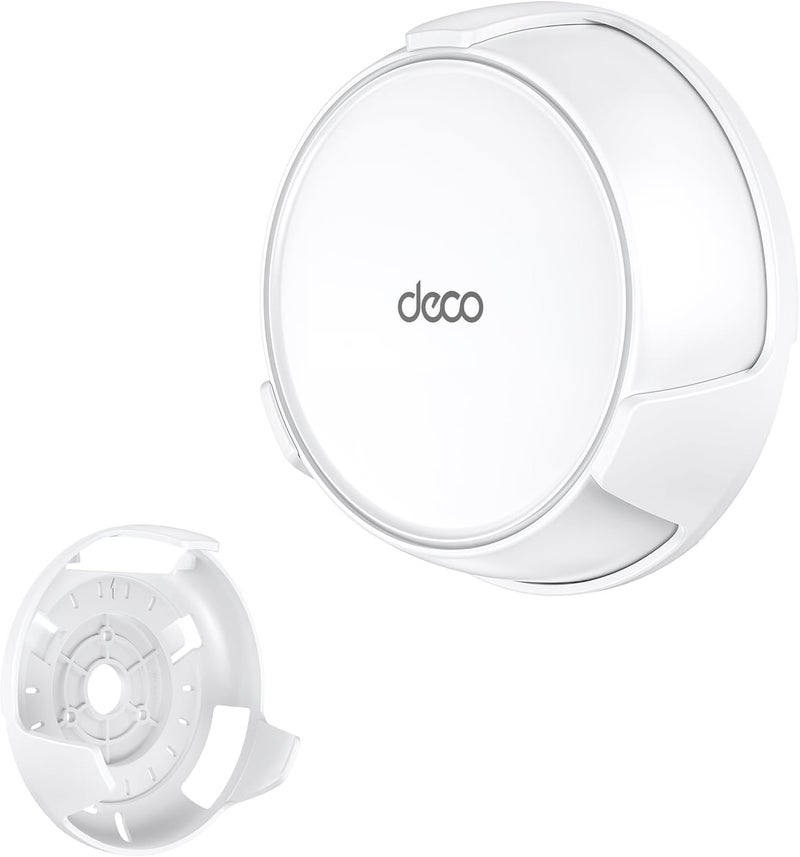 SURVADV Wall Mount Holder for TP-Link Deco BE23/BE25/BE3600/BE5000 WiFi 7 Mesh Wi-Fi System – Space-Saving Bracket with Hidden Cable Management, Secure & Stylish Design for Home and Office(White, 1-Pack) - Image 1